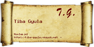 Tiba Gyula névjegykártya